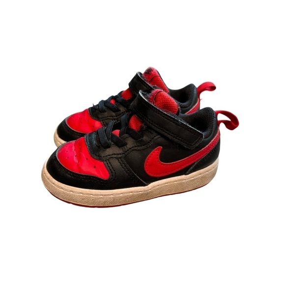 Nike Other - Nike Court Borough Low 2 Black/University Red-White Kids Youth BQ5451 007 Sz 7C